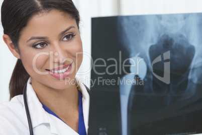 Female Woman Hospital Doctor with X-Ray