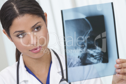 Female Woman Hospital Doctor with X-Ray