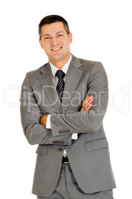 businessman with arms folded