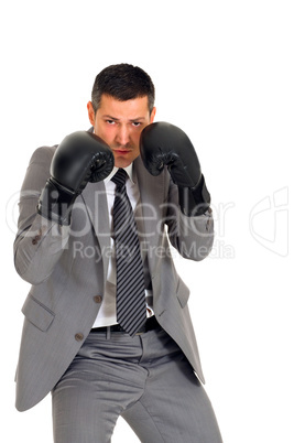 businessman with boxing gloves