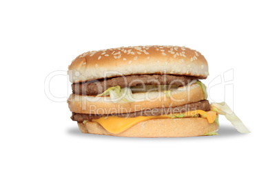 Hamburger on white