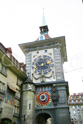 Famous Zytglogge zodiacal clock in Bern, Switzerland