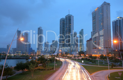 Stunning view of Panama City by the sunset.