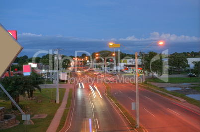 Main highway of Panama in the sunset (Via Interamericana).  This