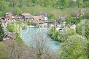 Stunning view of a beautiful town around the lake during the sum