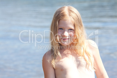 portrait of a beautiful little girl outdoor