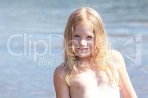 portrait of a beautiful little girl outdoor