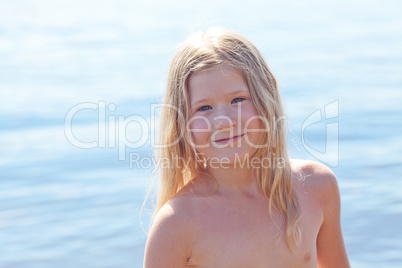 portrait of a beautiful little girl outdoor