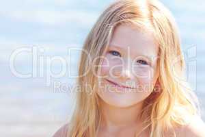 portrait of a beautiful little girl outdoor