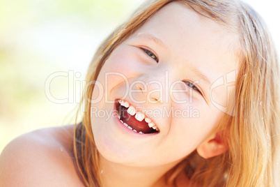 portrait of a beautiful little girl outdoor