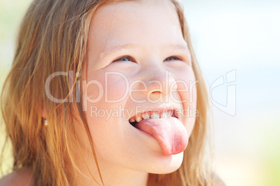 portrait of a beautiful little girl outdoor