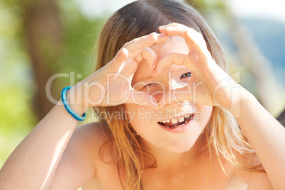 portrait of a beautiful little girl outdoor