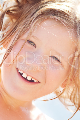 portrait of a beautiful little girl outdoor