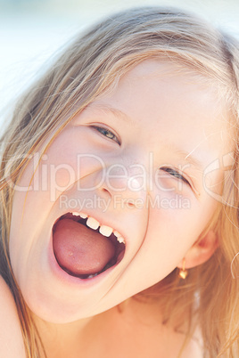 portrait of a beautiful little girl outdoor