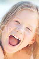 portrait of a beautiful little girl outdoor