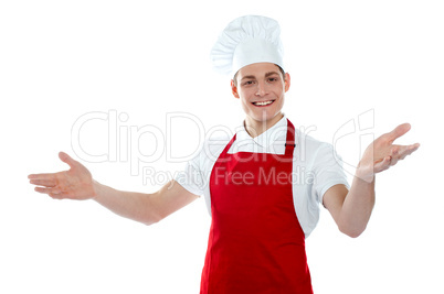 Handsome carefree male chef