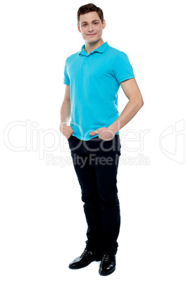 Full length portrait of casual young man
