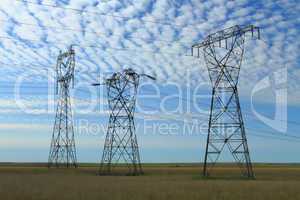 Three Electrical Power Pylons