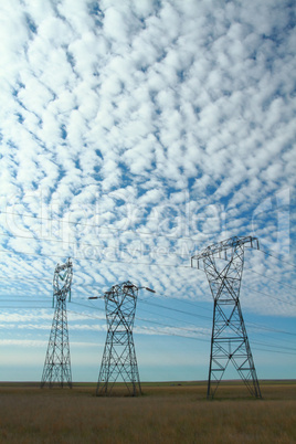 Three Electrical Power Pylons