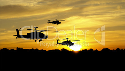 Helicopter silhouettes
