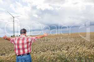 Bauer shows joy in his corn field
