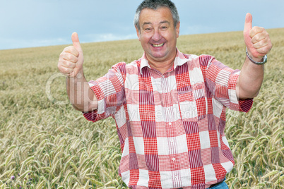 Bauer shows joy in his corn field