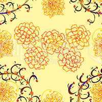 Floral Stylish Wallpaper, Seamless Pattern