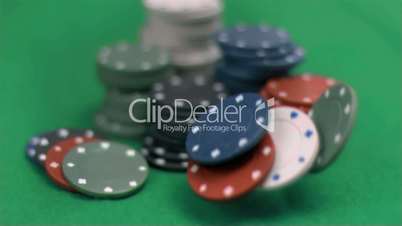 Pokerchips in Zeitlupe