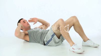 Sportsman exercising abs