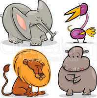 cute cartoon african animals set