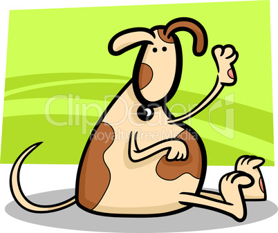 cartoon illustration of cute spotted dog