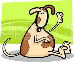cartoon illustration of cute spotted dog