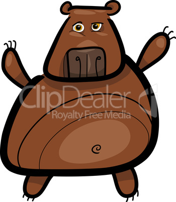 cartoon illustration of grizzly bear
