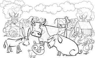 farm animals for coloring book