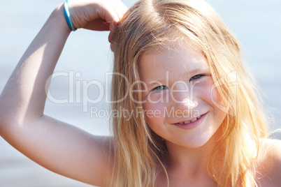 portrait of a beautiful little girl outdoor