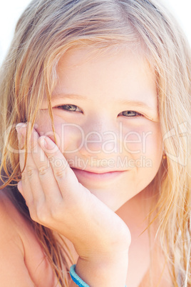 portrait of a beautiful little girl outdoor