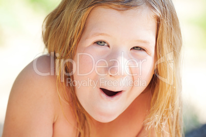 portrait of a beautiful little girl outdoor