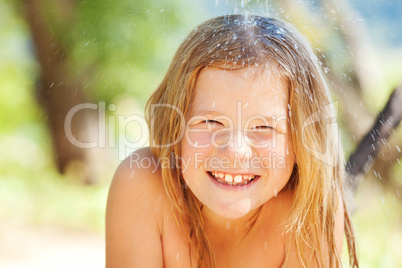 portrait of a beautiful little girl outdoor