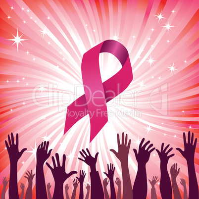 Breast cancer ribbon vector illustration. Woman solidarity.