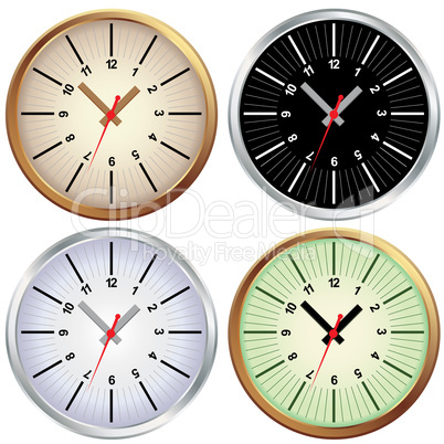 Set of metal clock