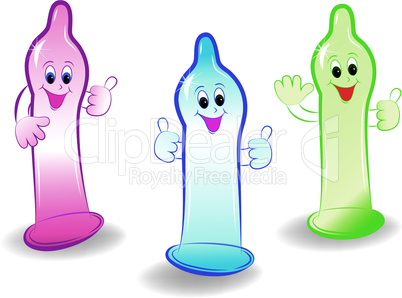 Condom sketch smile set