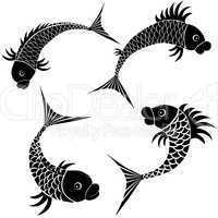 Fish sketch design icon