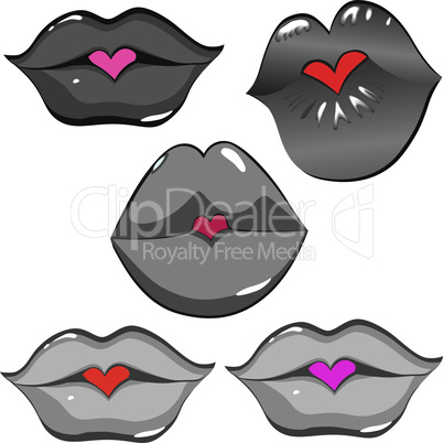 Woman sexy lip heart kiss.