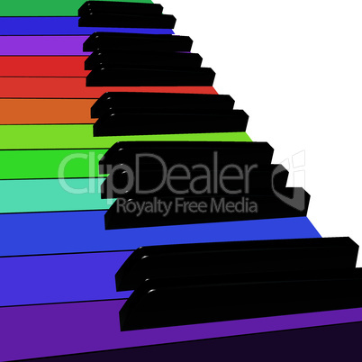 Piano musical background, piano keys spectrum