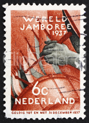 Postage stamp Netherlands 1937 Assembly of the Boy Scouts