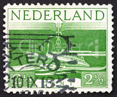 Postage stamp Netherlands 1944 S. S. Nieuw Amsterdam, Transatlan