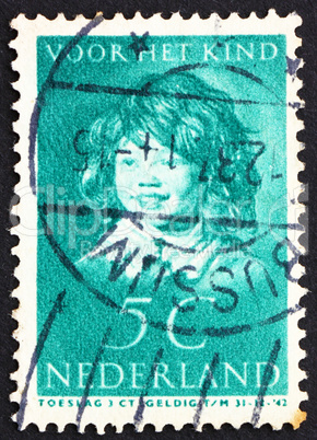 Postage stamp Netherlands 1937 The Laughing Child by Frans Hals