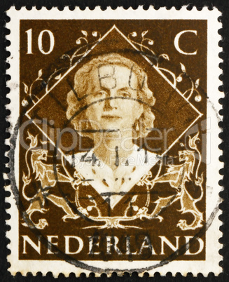 Postage stamp Netherlands 1954 Queen Juliana