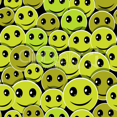 Smile face icon seamless pattern background.