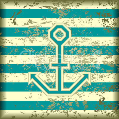 Anchor on a striped background